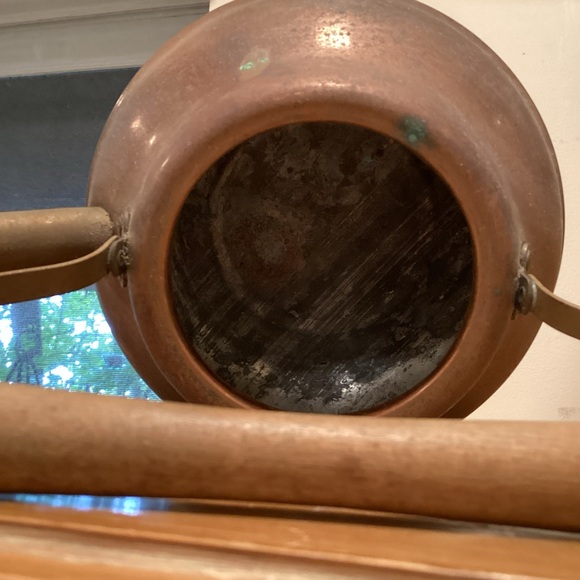 Vintage Copper Tea Kettle with Wooden Handle 50 or 60s left original patina on - Picture 5 of 10